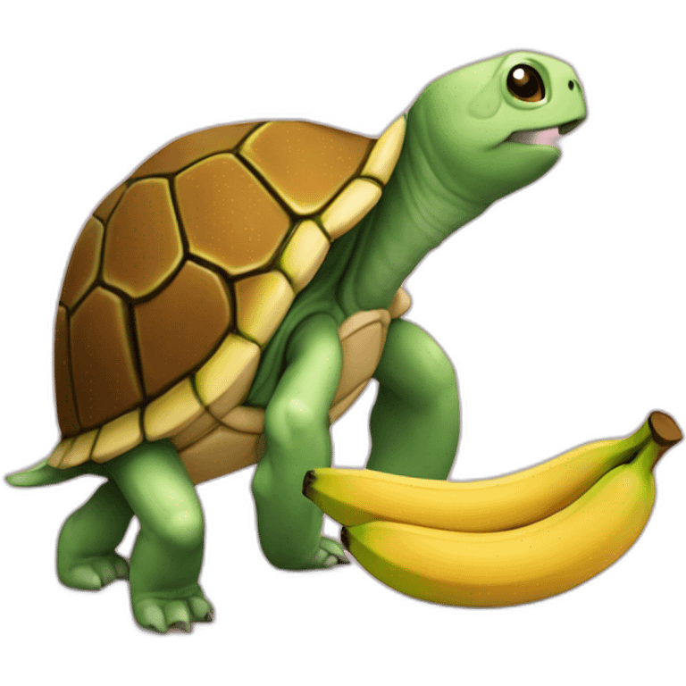 Tortue qui mange une banane emoji