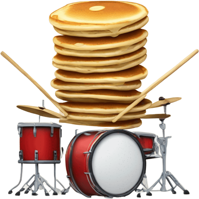 Singing stack of pancakes playing drums  emoji