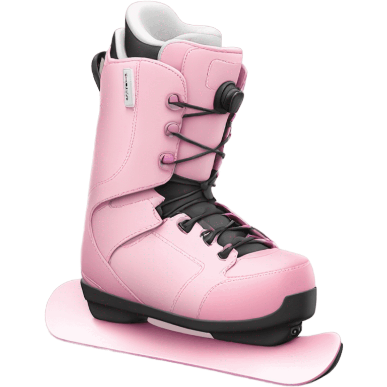 soft pink snowboard with boots emoji