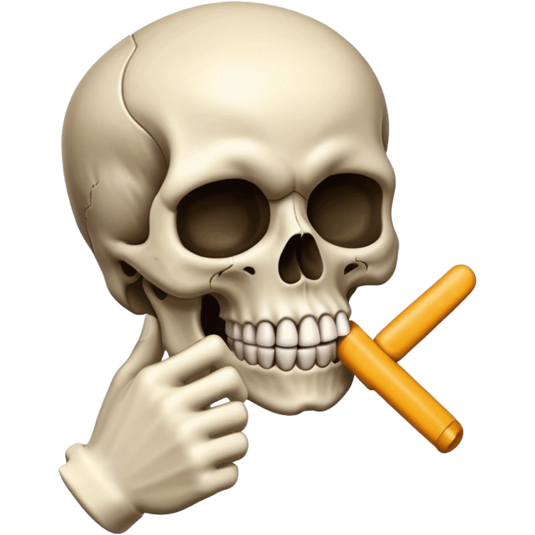 Tête de mort avec le doit sur la bouche  emoji