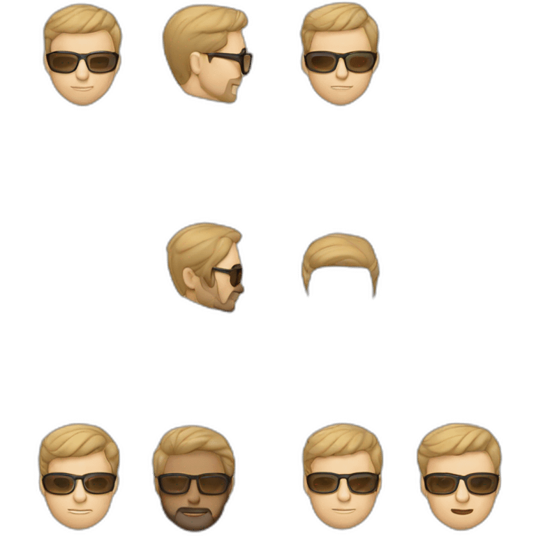 Alto, barba, delgado, lentes, profesional emoji