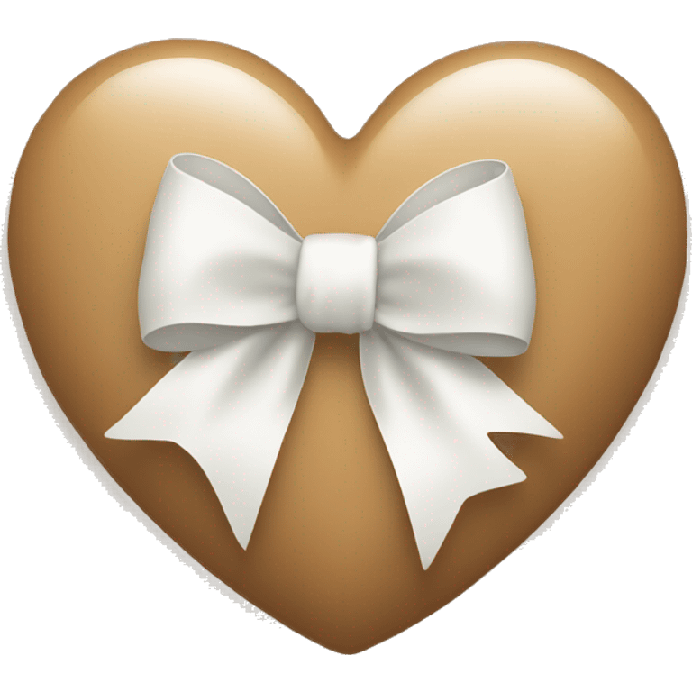 Tan heart with a white bow emoji