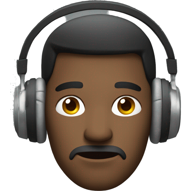 A men looking tired with studio headphones  emoji