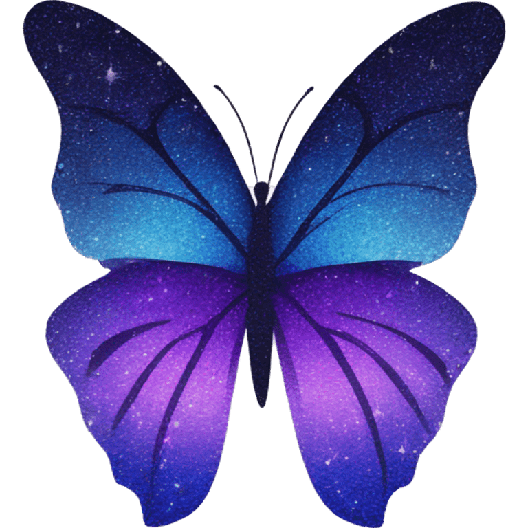 butterfly purple blue gradient glitter emoji