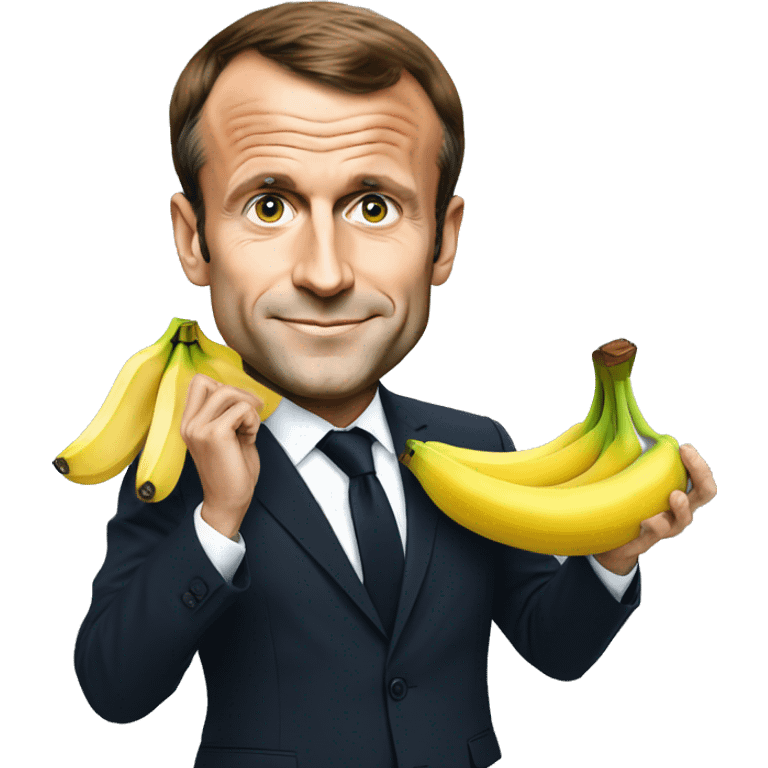 emmanuel macron with banana emoji