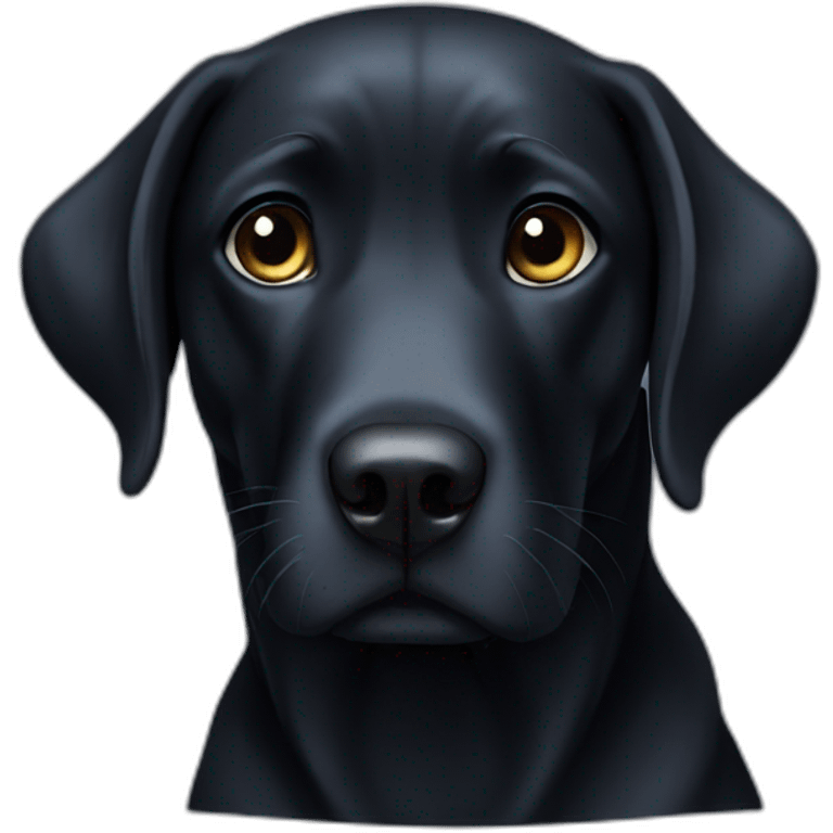 shy black lab emoji