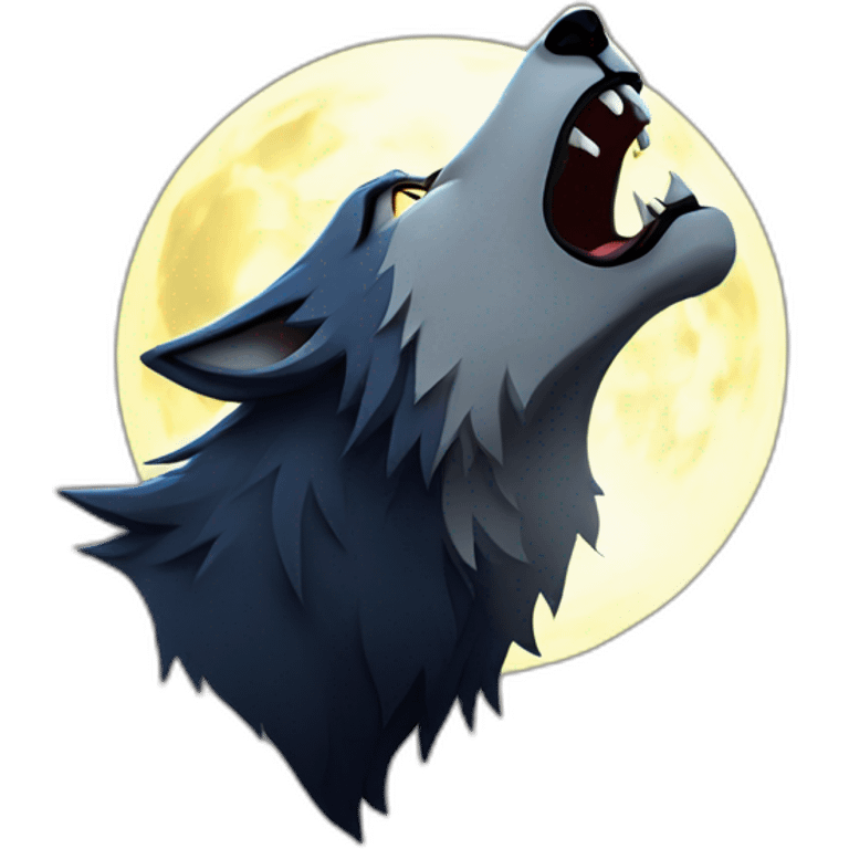 Alpha Werewolf howling to the moon emoji