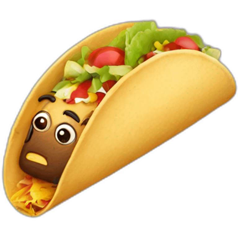 Mexican taco with face emoji