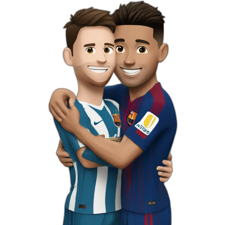 ronaldo hugging messi emoji