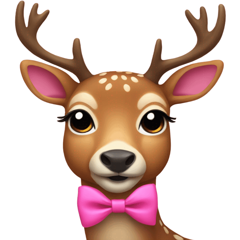 Deer with pink ribbon emoji