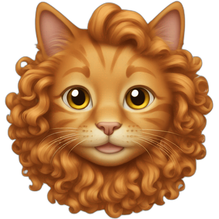 ginger cat with curly hair emoji