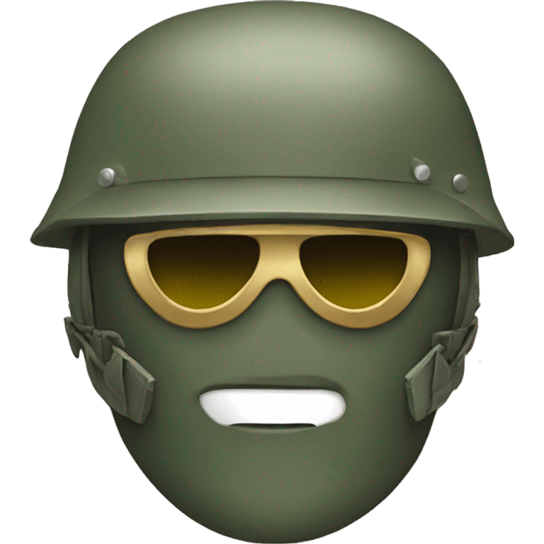 military emoji with metal mask emoji