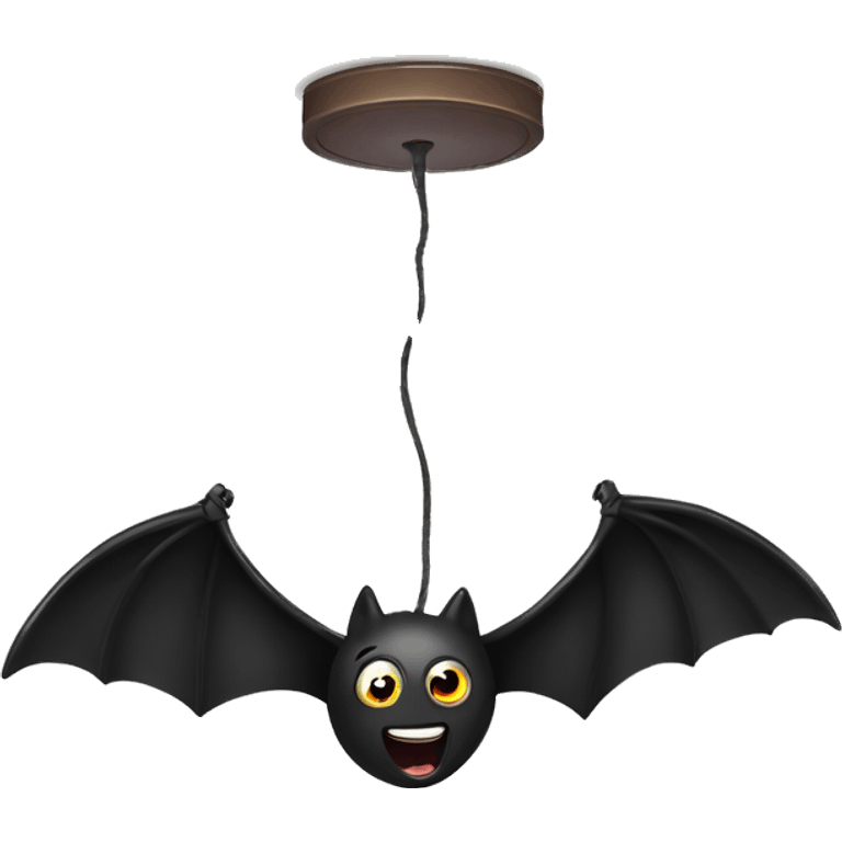 Upside down bat hanging from ceiling  emoji