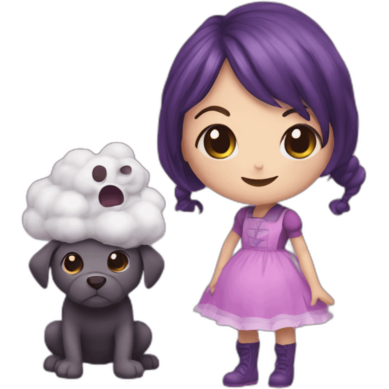 Boo befriending muffet emoji