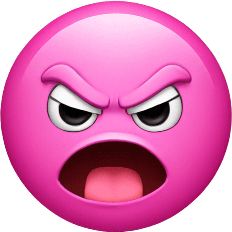 pink angry face isolated emoji