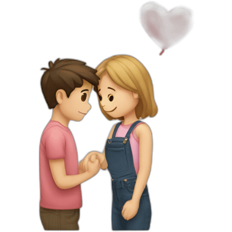 Garçon tenant la main d'une fille dont il est amoureux emoji