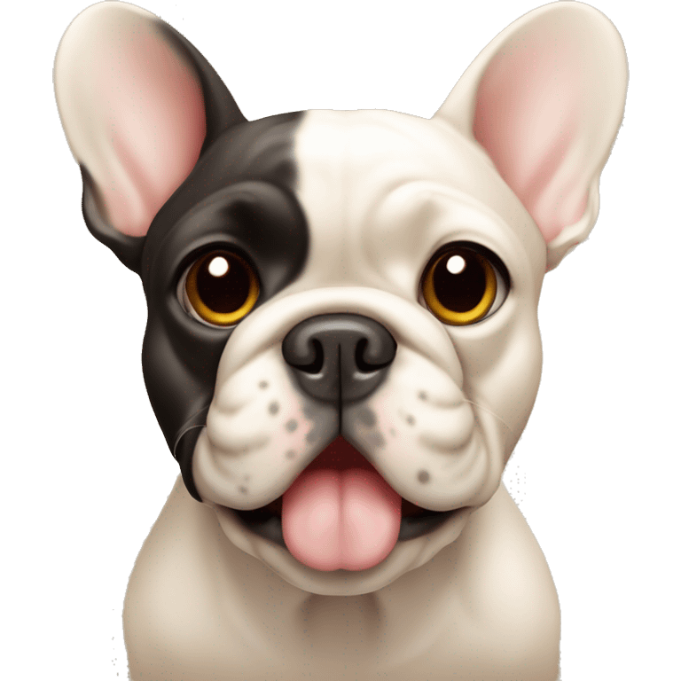 Dog French bulldog beige with  emoji