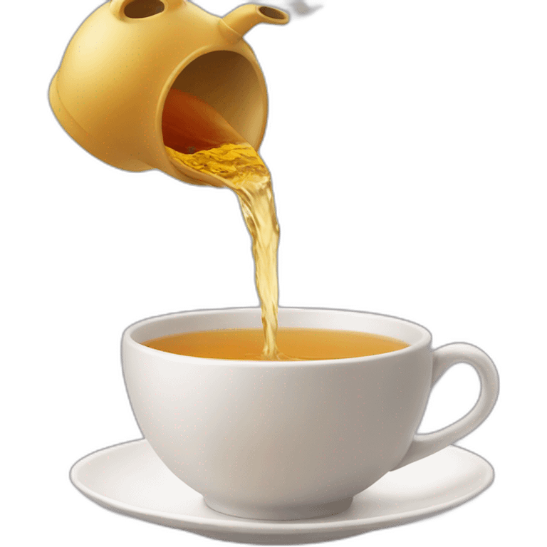 Pouring tea from teapot into a tea cup emoji