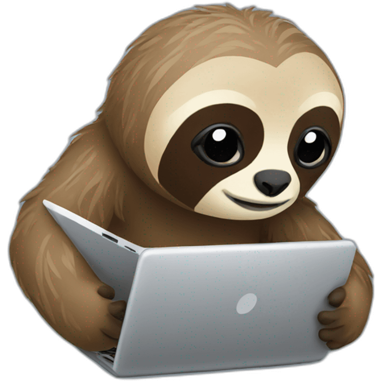 Sloth laptop emoji