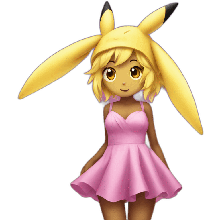 Pikachu in a hot dress emoji