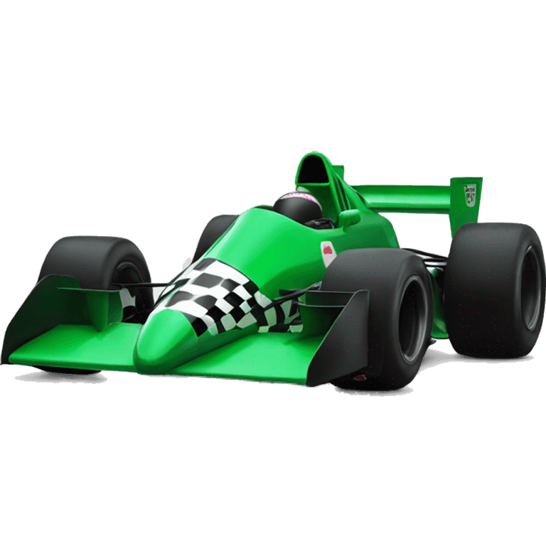 Black and green chequer racecar  emoji