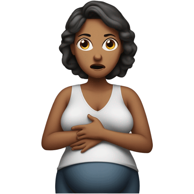 Uncomfortable and angry pregnant woman emoji