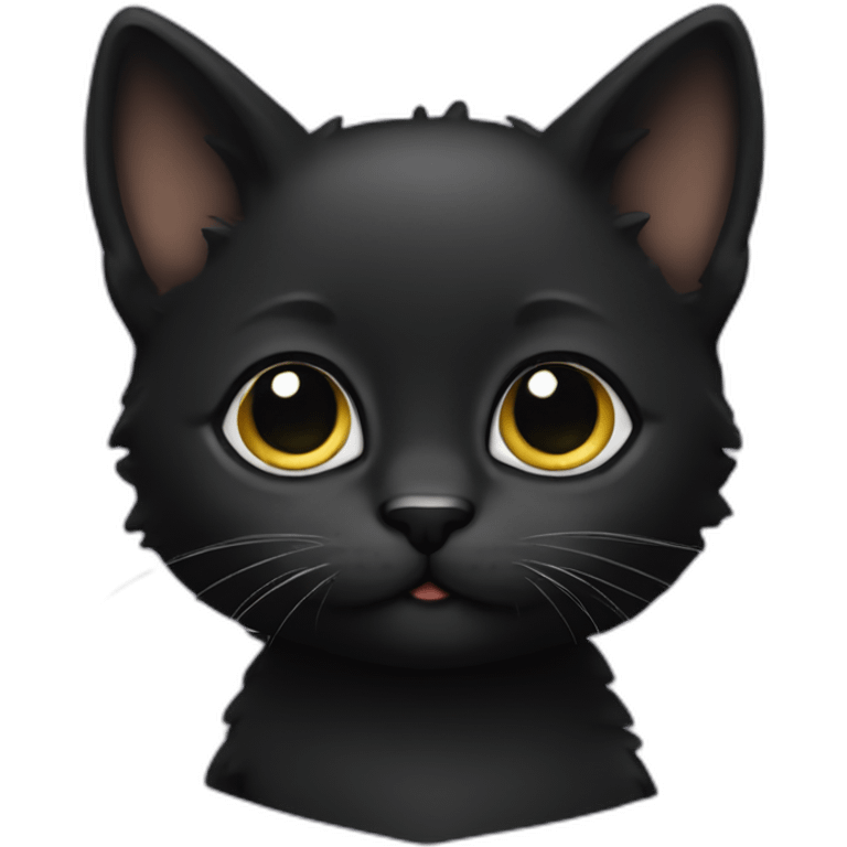 Black little kitten emoji