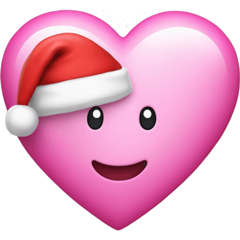 Pink heart with Santa hat emoji