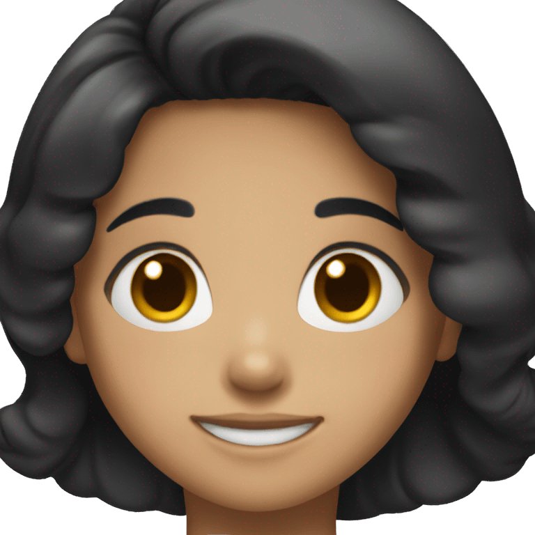 smiling girl with black hair emoji