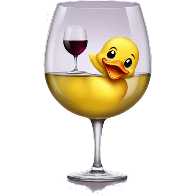 baby duck balancing a wine glass emoji