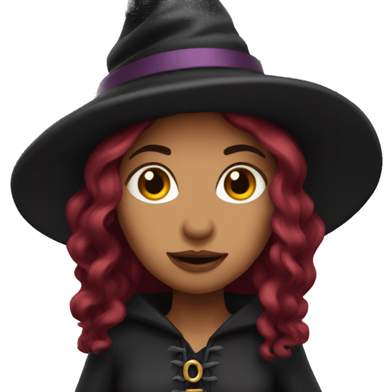 Burgundy hair witch  emoji