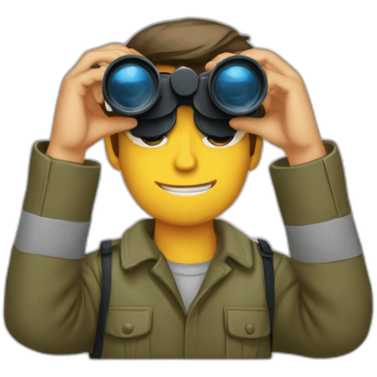 man with binoculars emoji