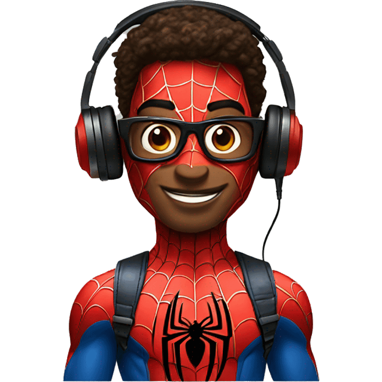 Spider man listening music emoji