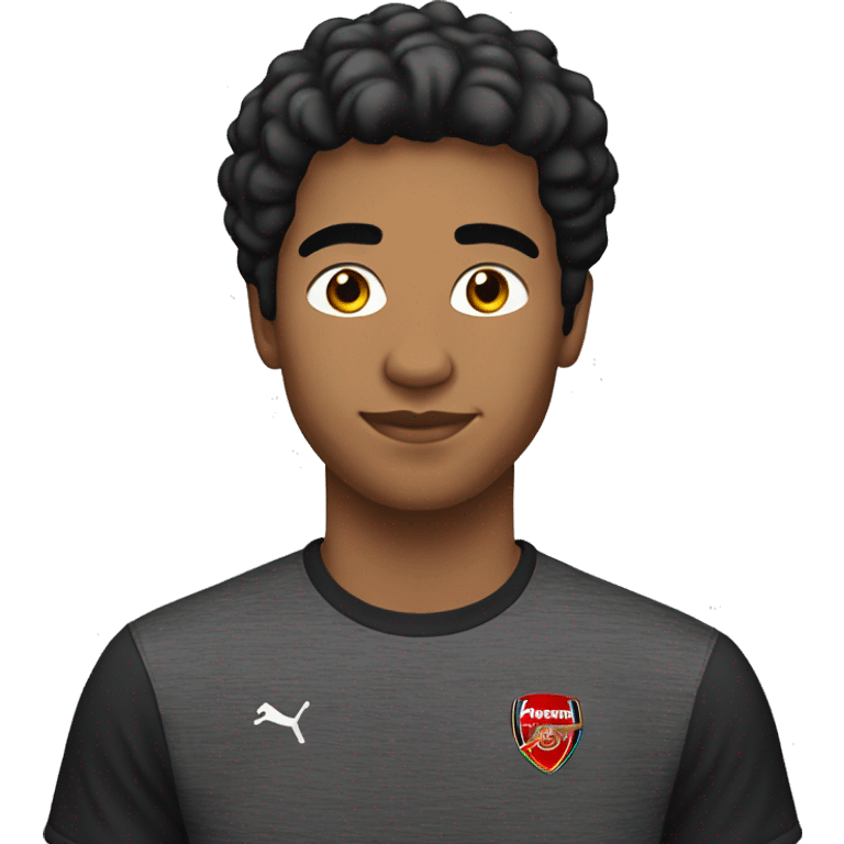 22 years old male with black hair and arsenal t-shirt  emoji