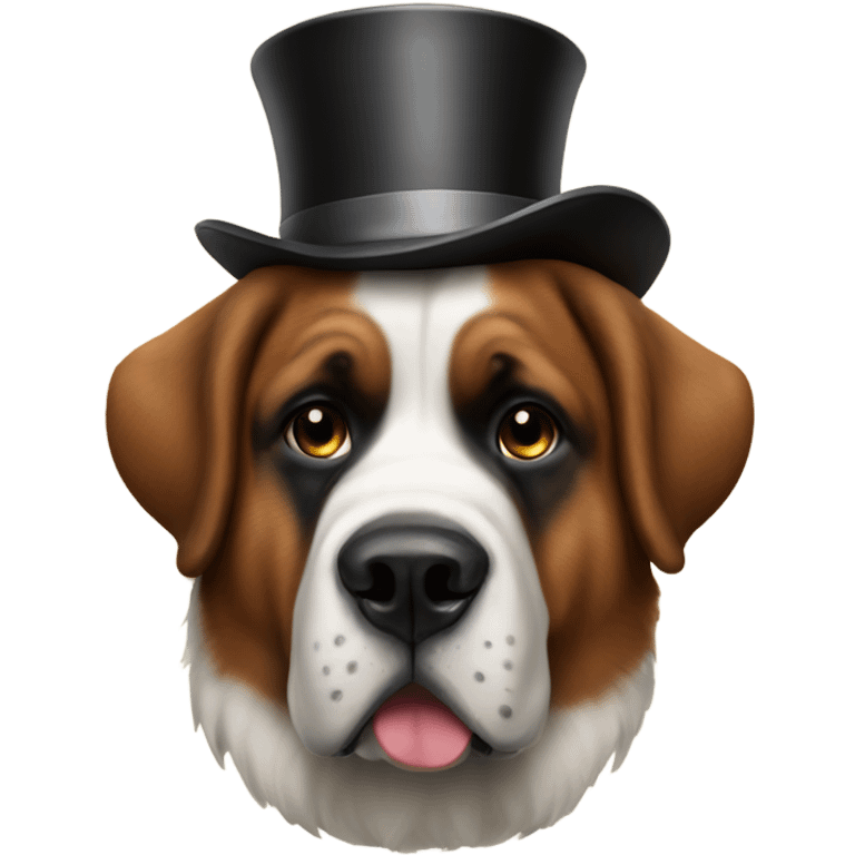 Saint Bernard with a top hat emoji