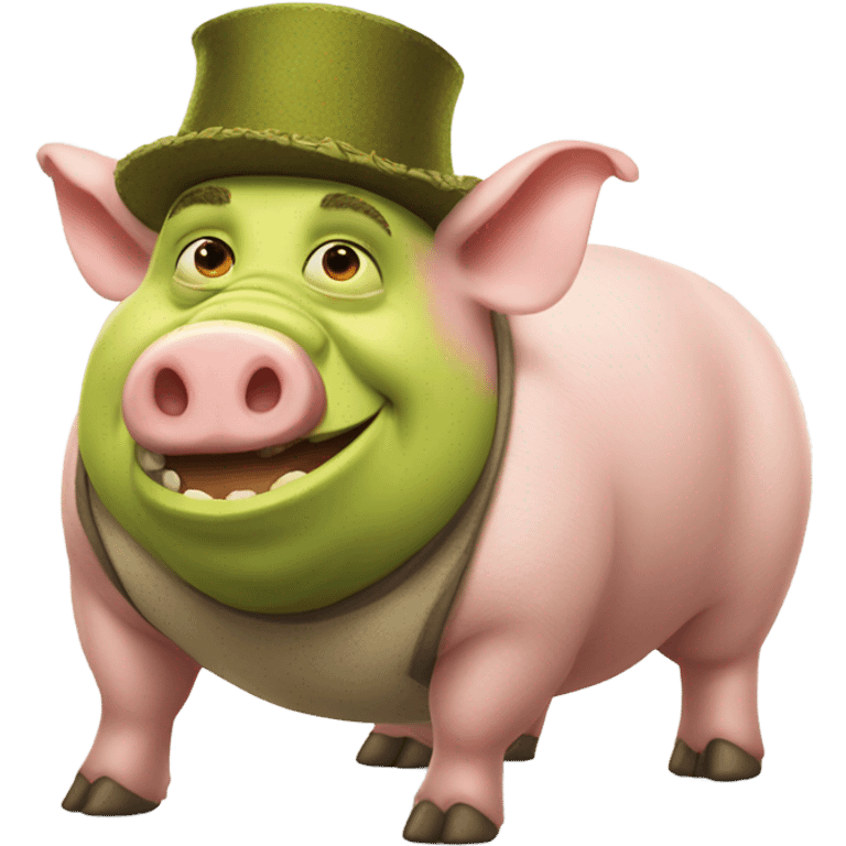 Shrek pig with hat on emoji