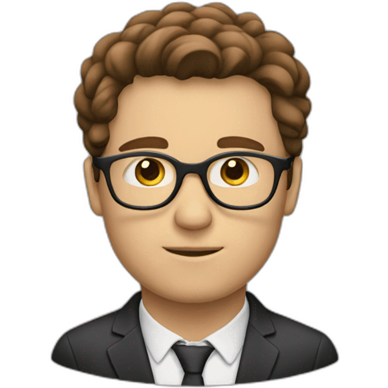  white man with brown hair wearing glasses and thinking emoji