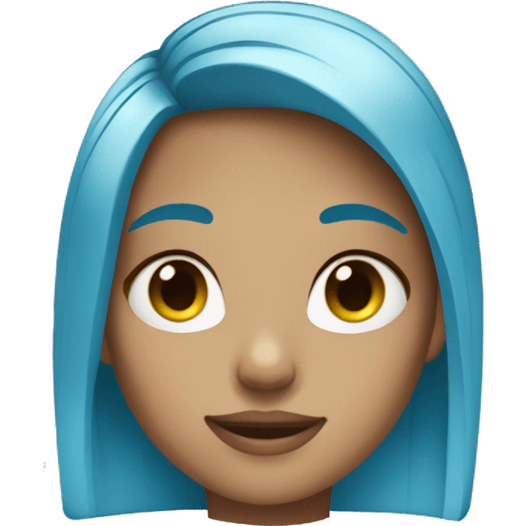 Girl with blond hair blue hair and freckles emoji