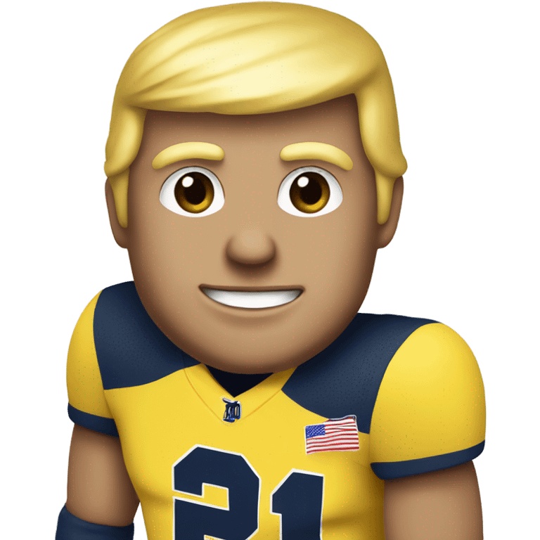 Trump wearing a Michigan wolverines jersey emoji