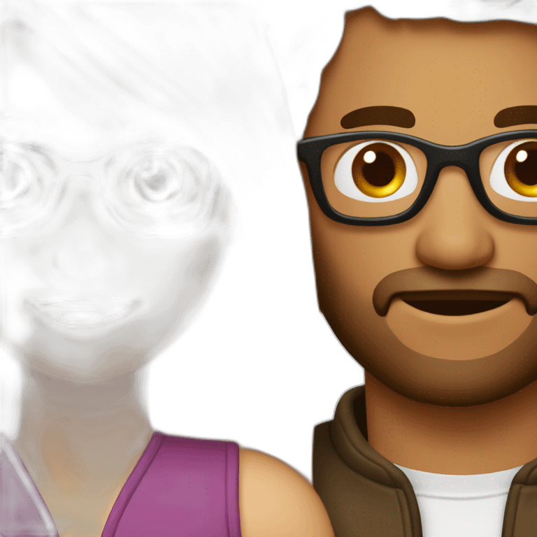 Amoureux homme brun à lunettes et femme blonde emoji