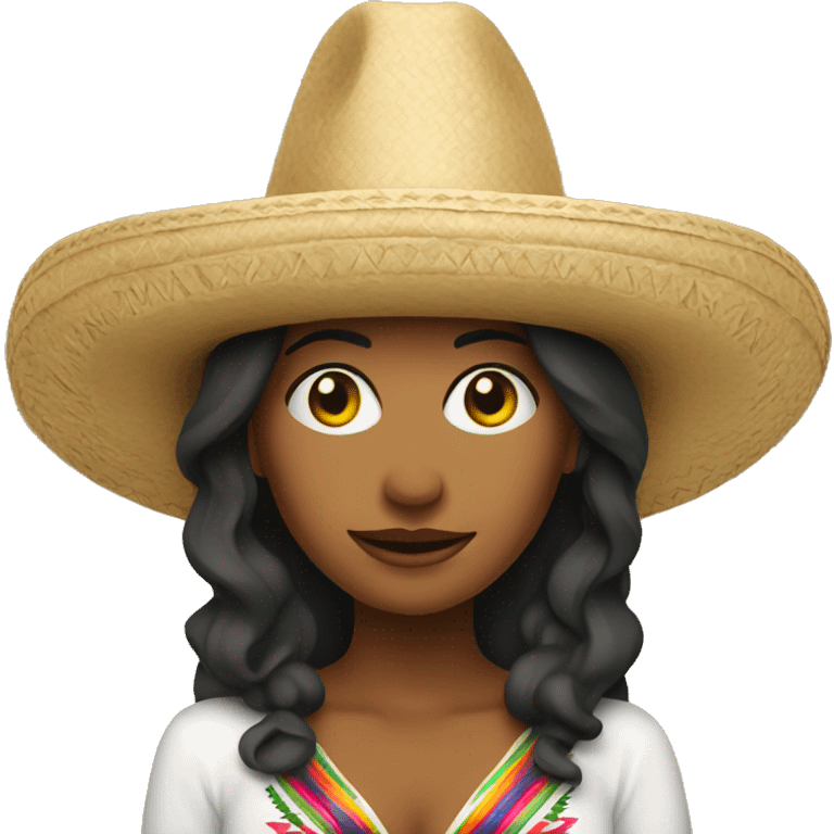 woman in Mexican sombrero emoji