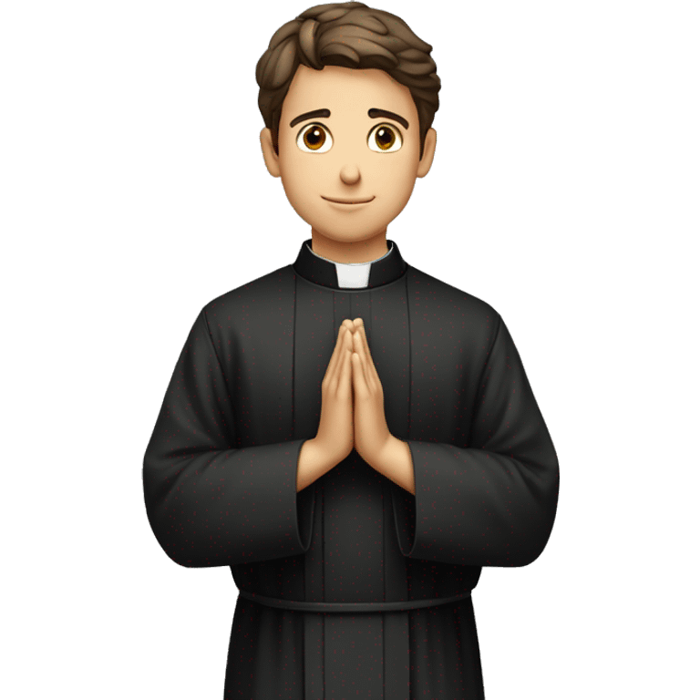 The Young italian Priest in prayer emoji