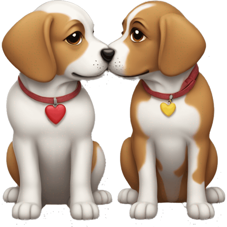 two dogs kissing emoji