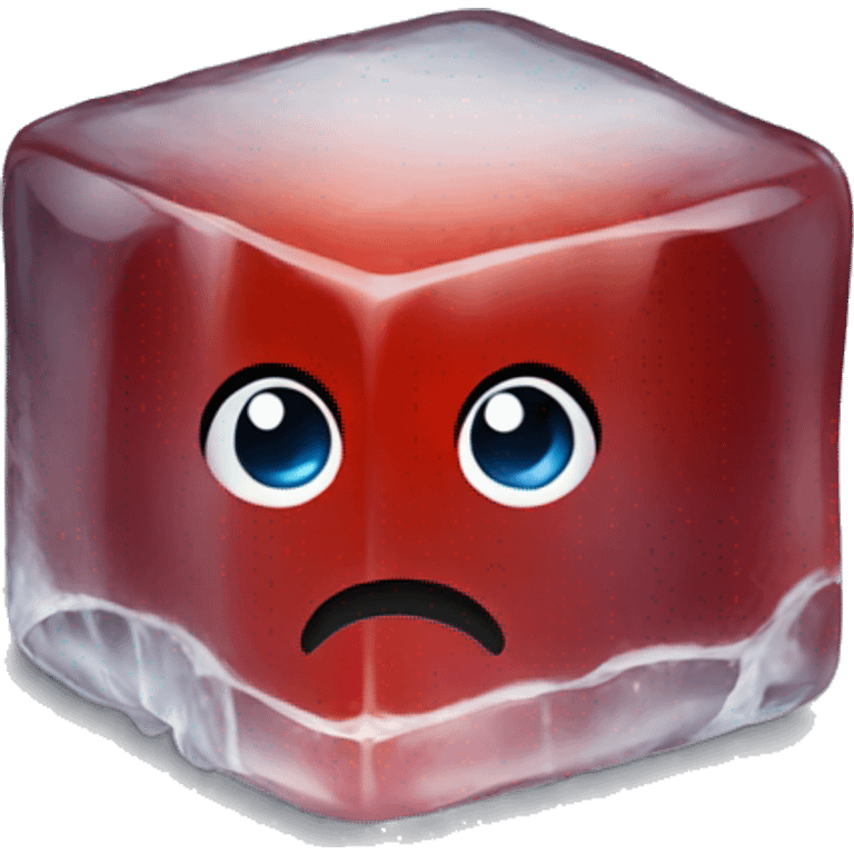 Red ice cube emoji