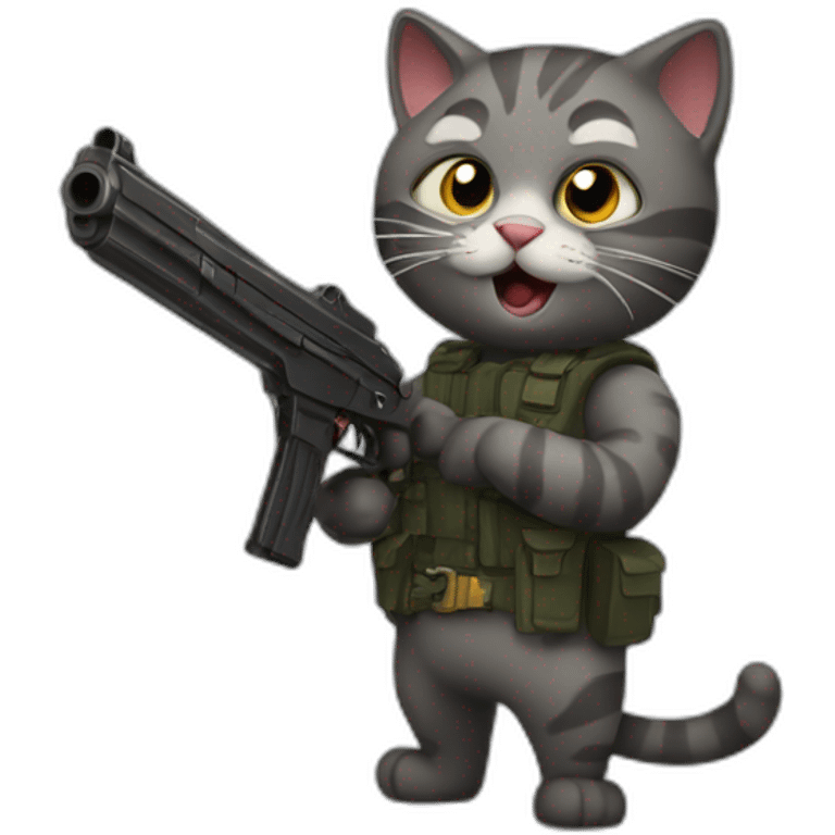 cat with gun emoji