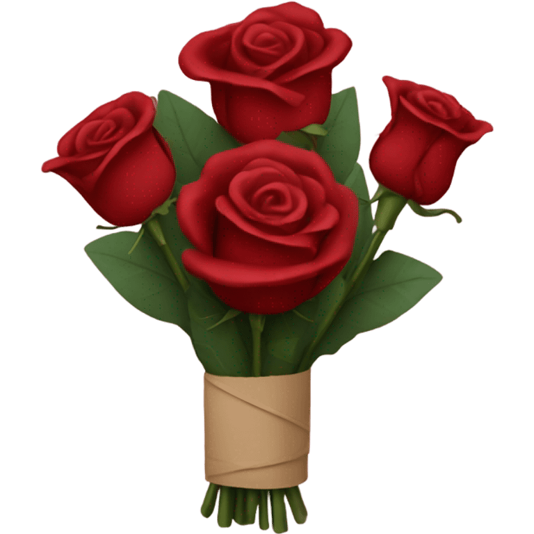 Bouquet of red roses in a burgundy package emoji