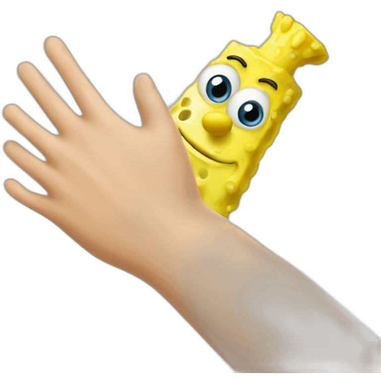 Putin handshake with spongebob emoji