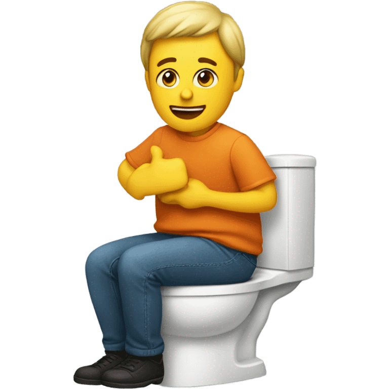 Sitting on toilet emoji