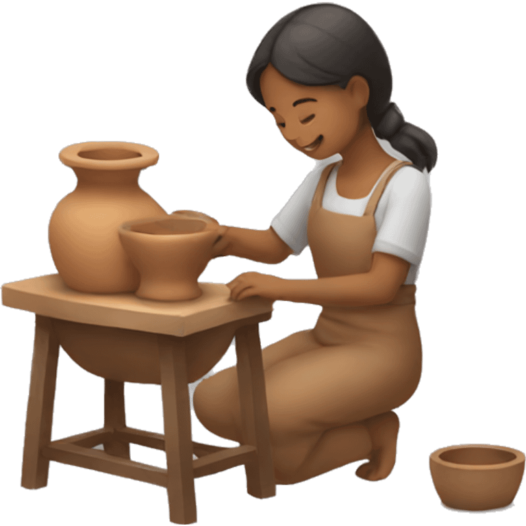 girl using pottery wheel emoji