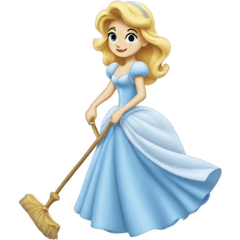 Cinderella sweeps away emoji